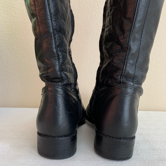 Steve Madden Rogerrr Black/Brown Leather Zip Knee High Riding Boots Woman’s 8M - Picture 11 of 16